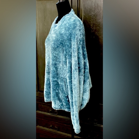 Prologue Teddy Bear Teal Fuzzy Sweater Super Soft - size XXLarge - Picture 2 of 11